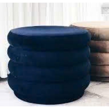 88003019 : Bàn Sofa, Ottoman Hình Tròn - Xanh Dương